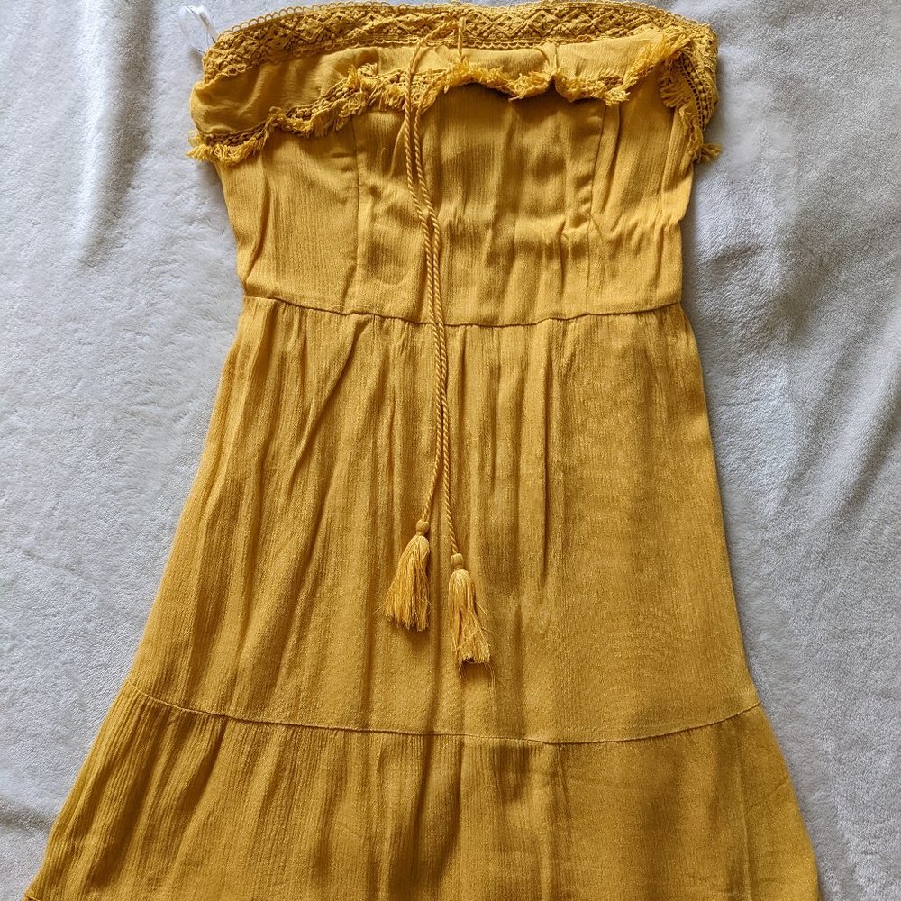 Lulus Open Back Yellow Bohemian Dress